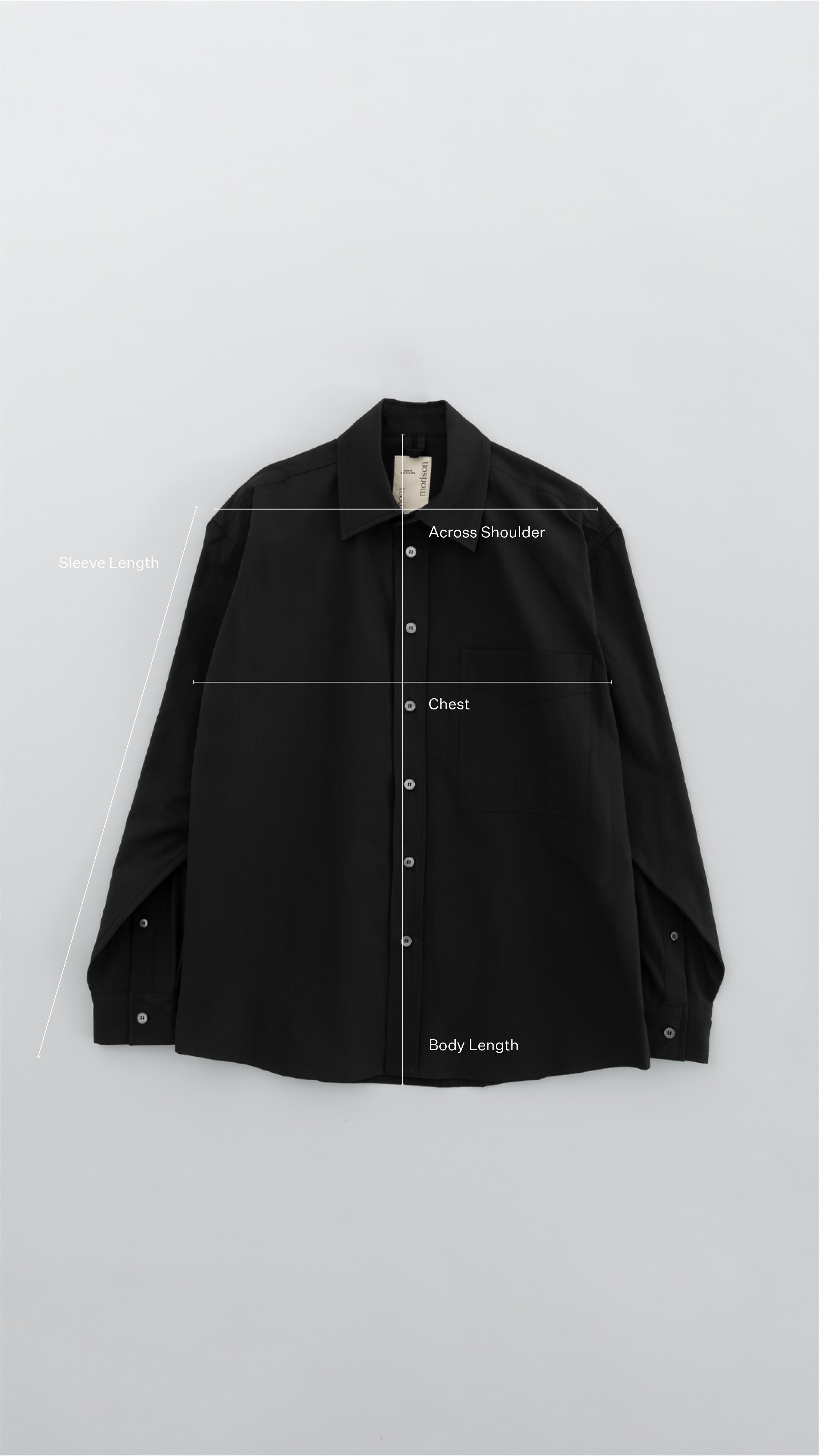 Birds eye view of Oversized Shirt in black.