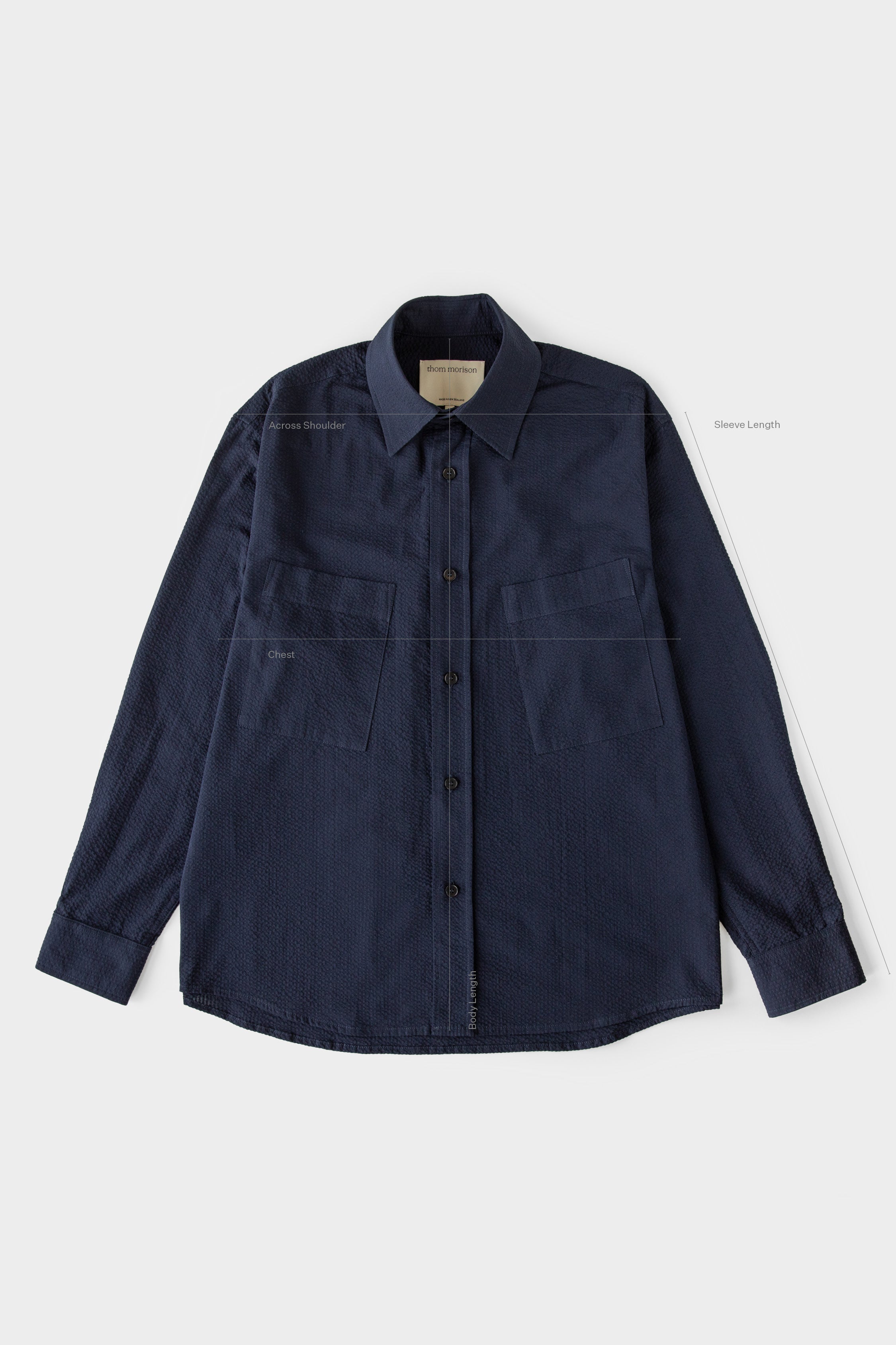 M005 Holiday Shirt - Deep Navy Seersucker