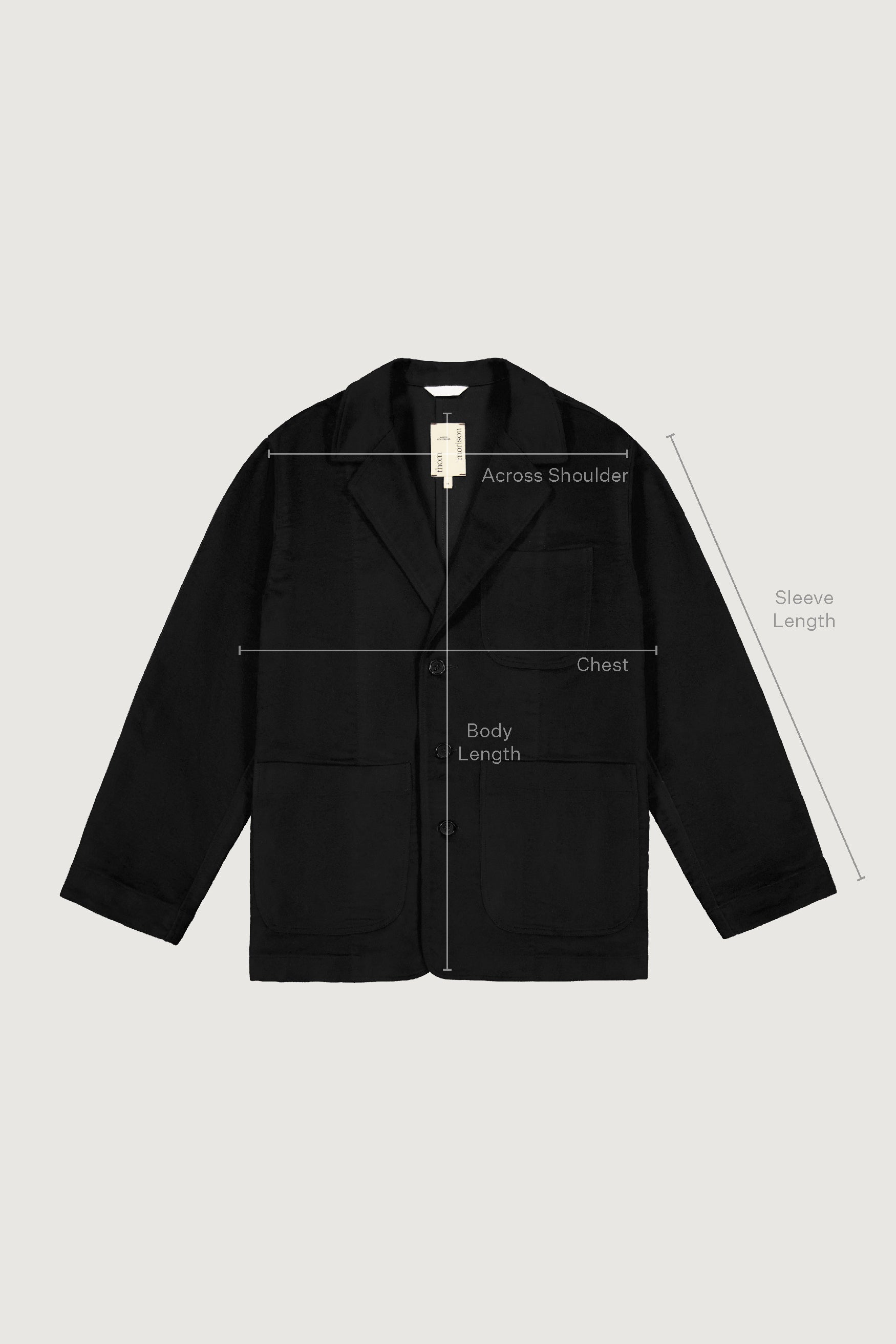 Three Pocket Workmans Coat - Black