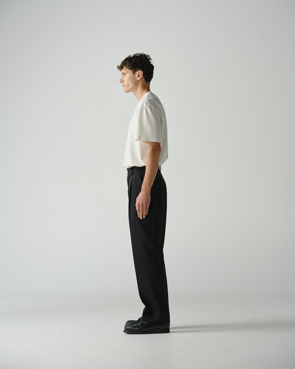 Thom Morison - Tailored Wool Trouser in Black