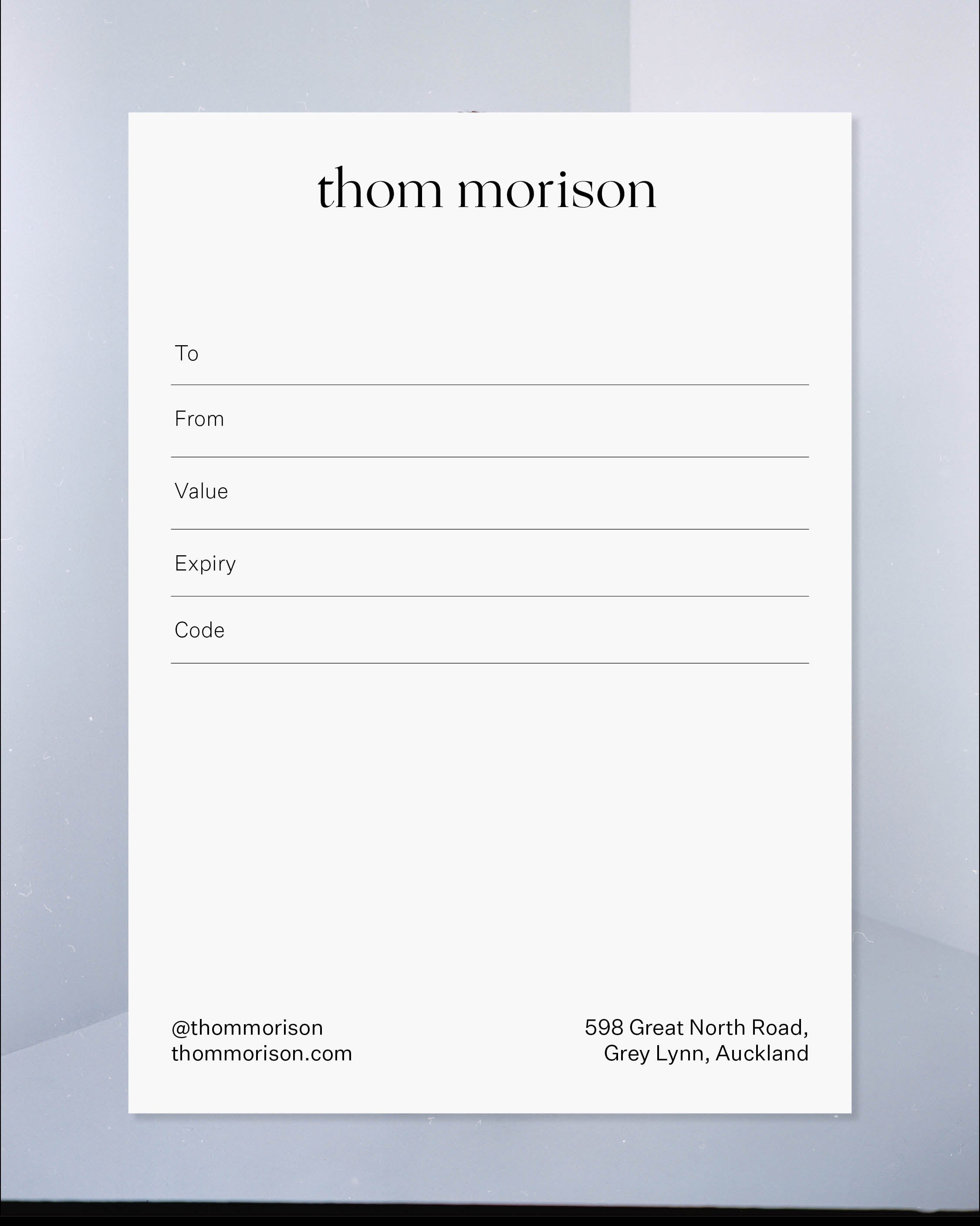 Thom Morison Gift Card